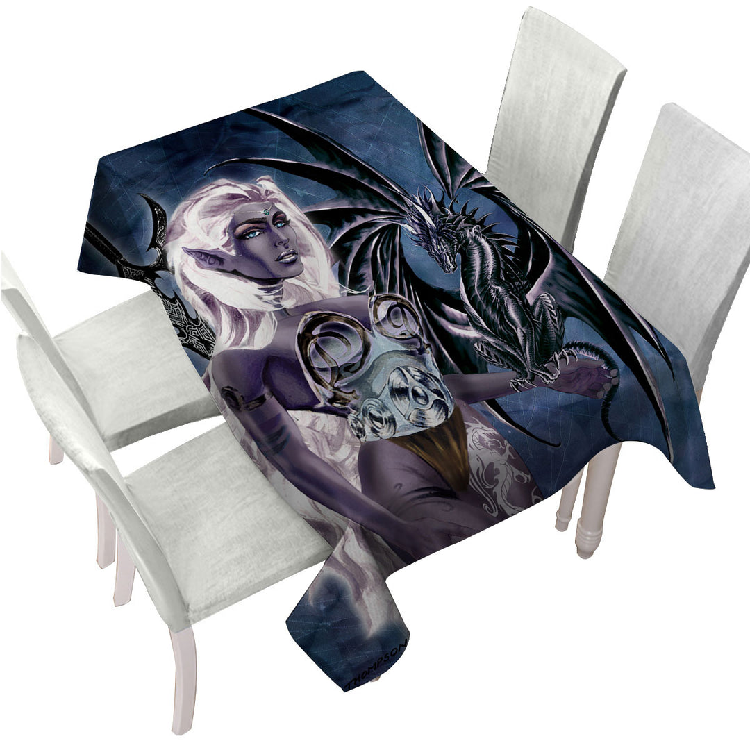 Cool Fantasy Drawings Dragons Worn the Mistress Tablecloth