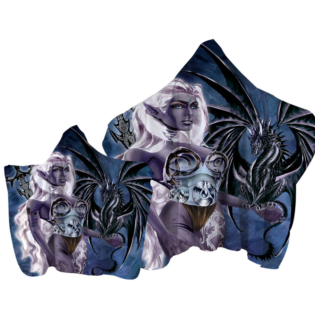 Cool Fantasy Drawings Dragons Worn the Mistress Towel Hoodie