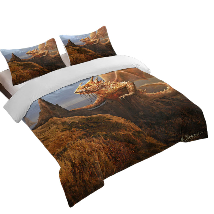 Cool Fantasy Rock Dragon Duvet Cover