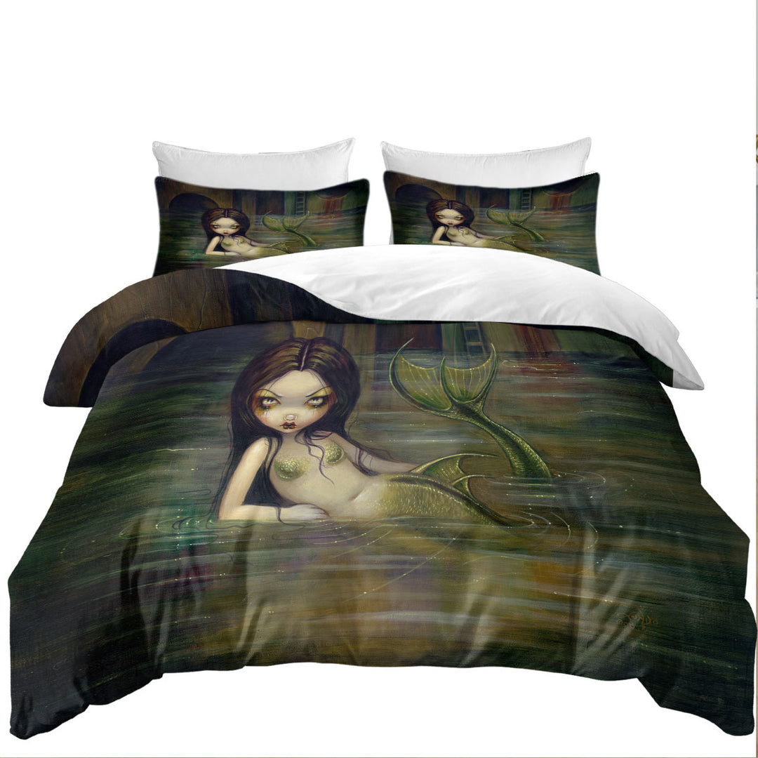 Cool Fantasy Sewer Mermaid Gritty Urban Mermaid Daybed Covers Sets