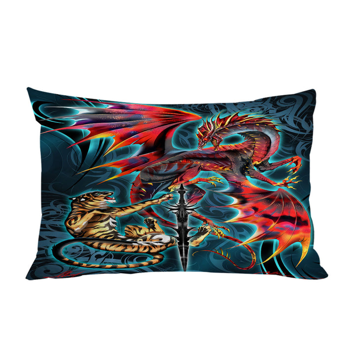 Cool Fantasy Sword Weapon Dragon Tiger Blade Pillow Cases