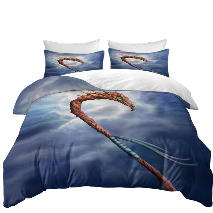 Cool Fantasy Weapon Dragon Spear Duvet Cover