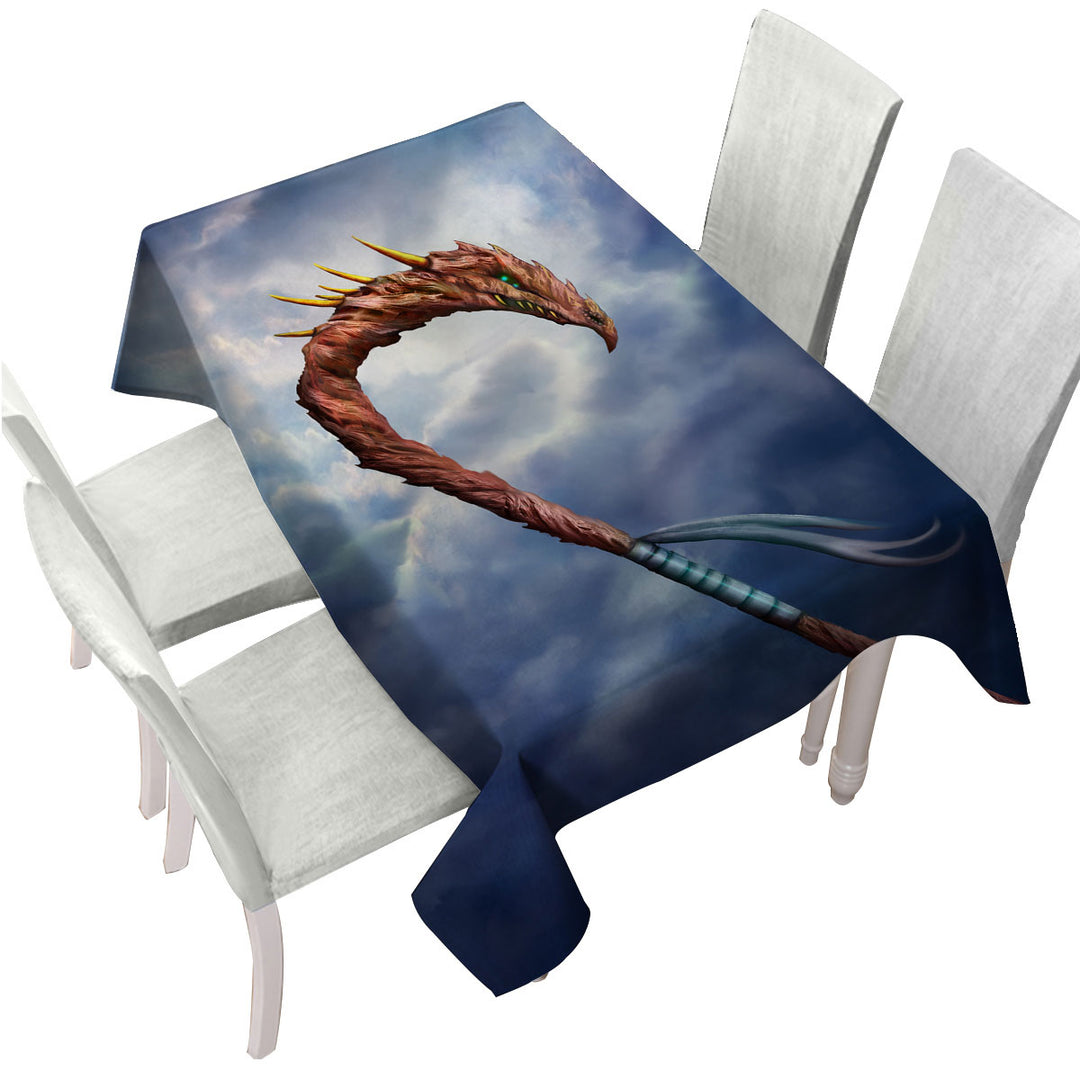 Cool Fantasy Weapon Dragon Spear Table Cover