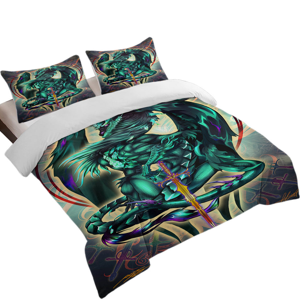 Cool Fantasy Weapon Green Dragon Terra Blade Twin Duvet Covers