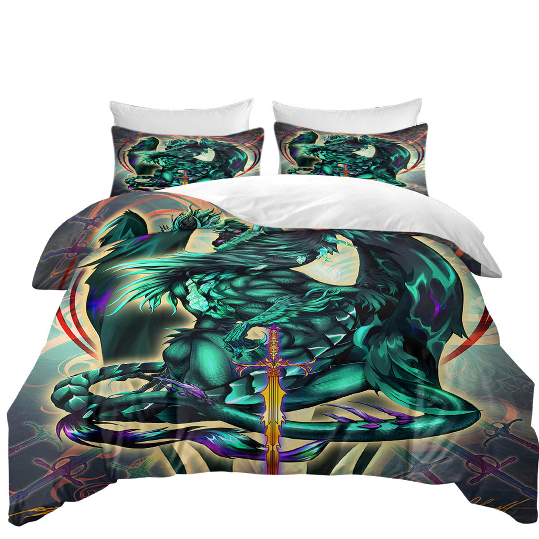 Cool Fantasy Weapon Green Dragon Terra Blade Twin xl Duvet Covers