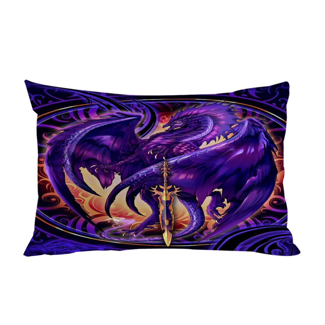 Cool Fantasy Weapon Purple Dragon Nether Blade Pillow Cases