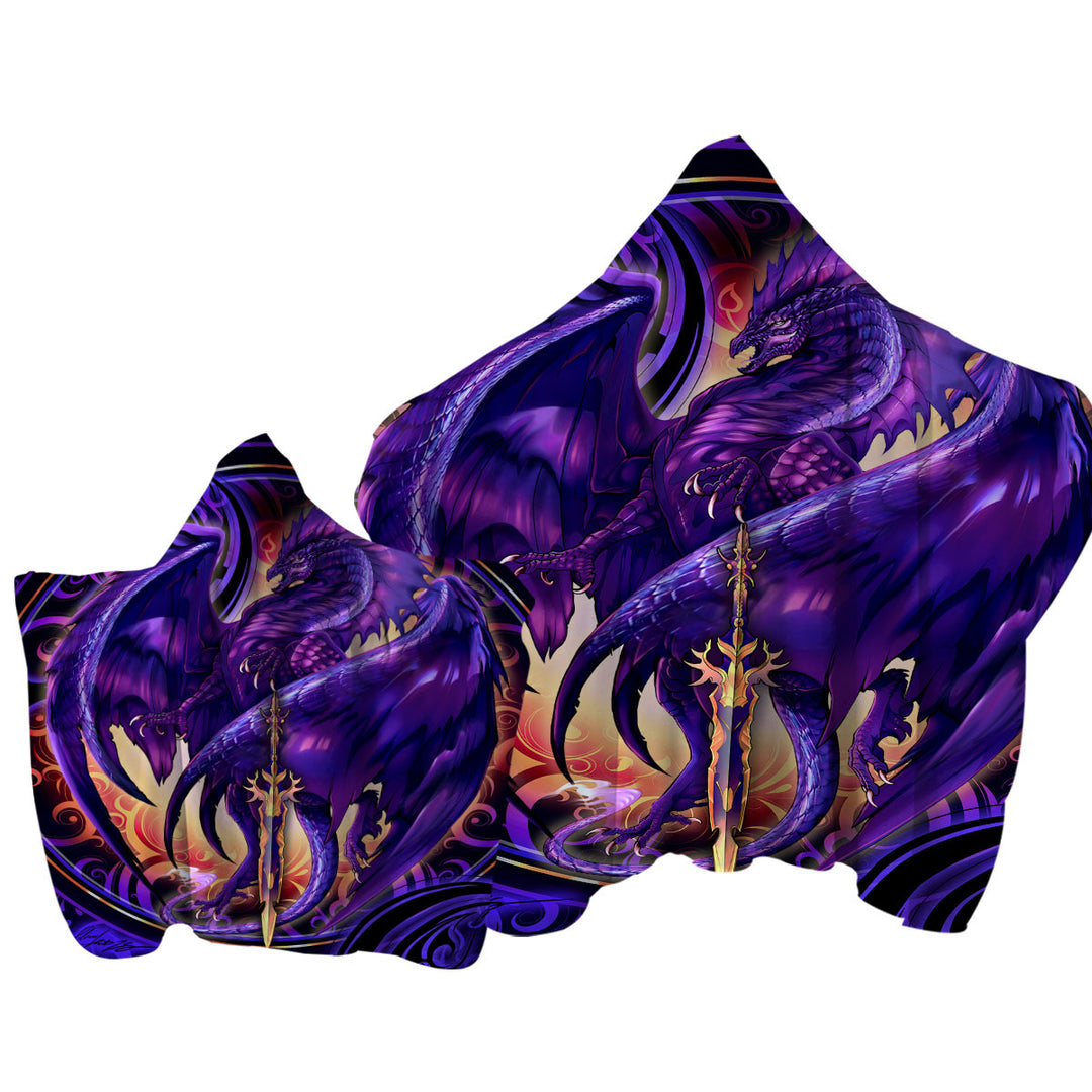 Cool Fantasy Weapon Purple Dragon Nether Blade Towel Hoodie