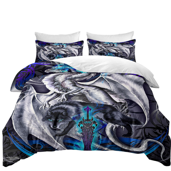 Cool Fantasy Weapon Wolf Dragon Omega Blade Quilt Cover Sets