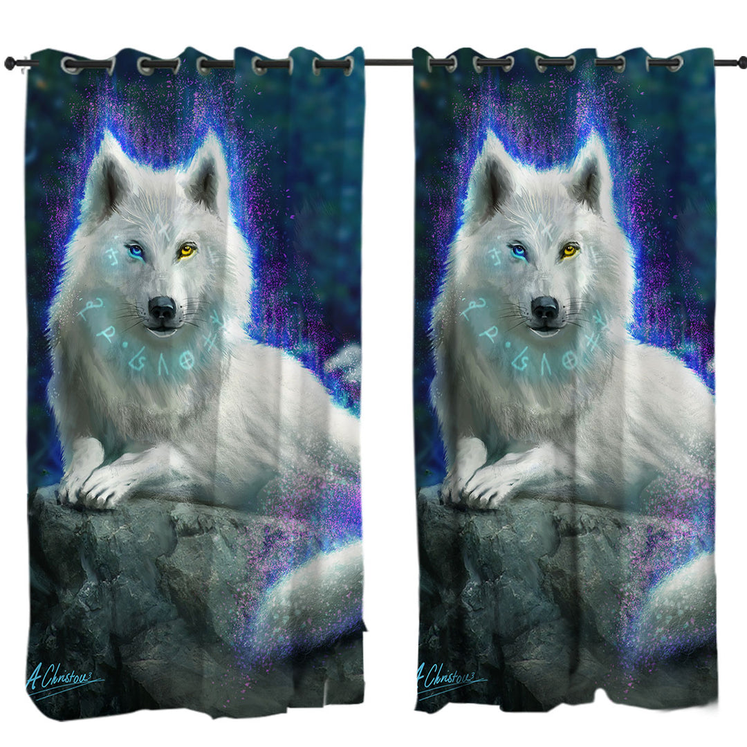 Cool Fantasy White Wolf Drapery