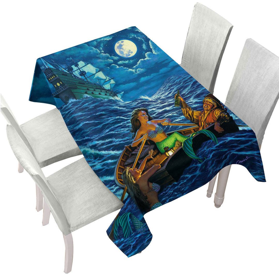 Cool Farewell Party Pirate Ship and Mermaids Custom tablecloths