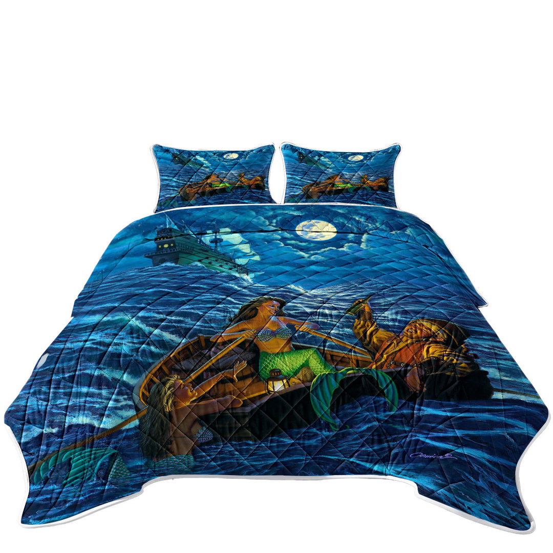 Cool Farewell Party Pirate Ship and Mermaids Quilts