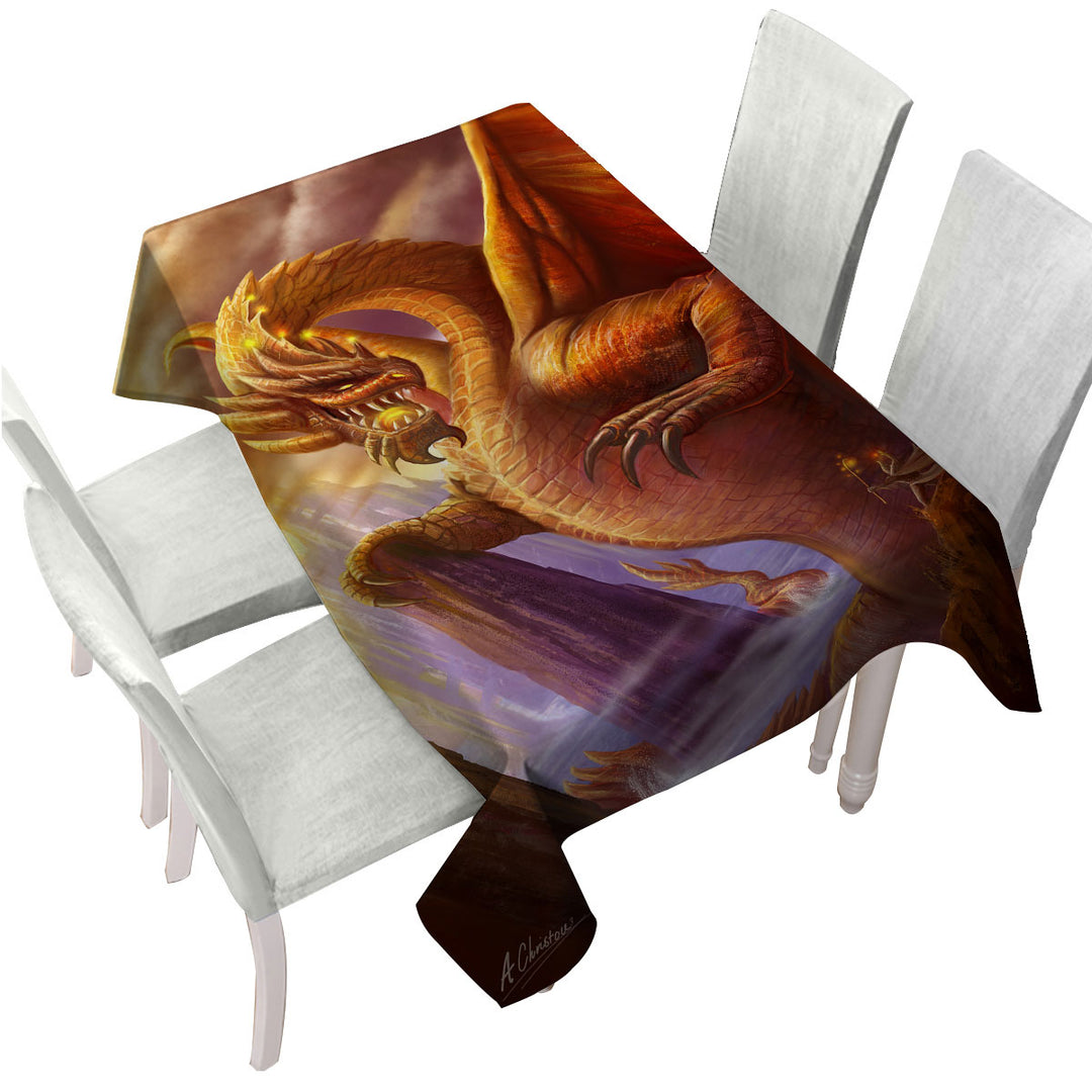 Cool Fiction Artwork Titan Dragon Table Cover