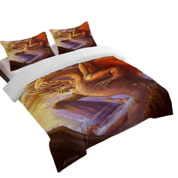 Cool Fiction Artwork Titan Dragon Twin Duvet Covers