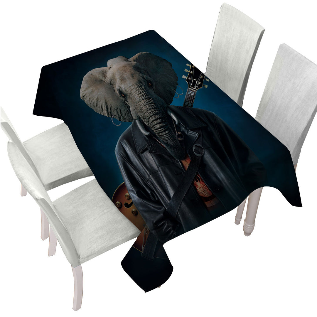 Cool Funny Art Elephice Cooper Elephant Custom table cloth