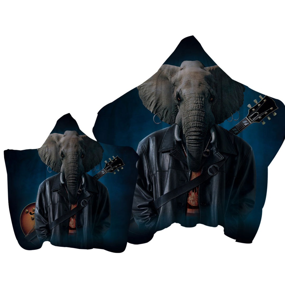 Cool Funny Art Elephice Cooper Elephant Towel with Hood