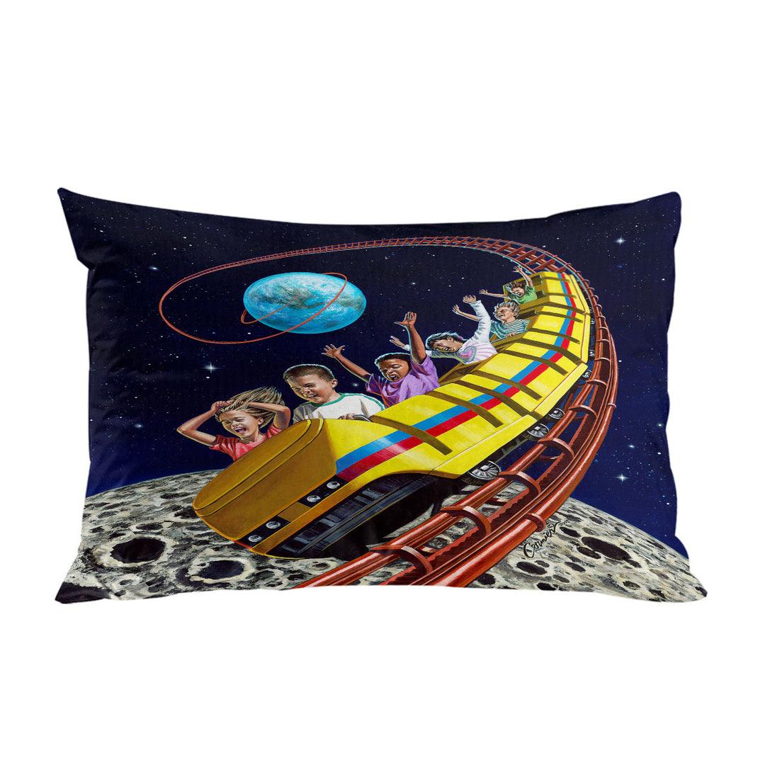 Cool Funny Kids Roller Coaster to the Moon Pillowcases