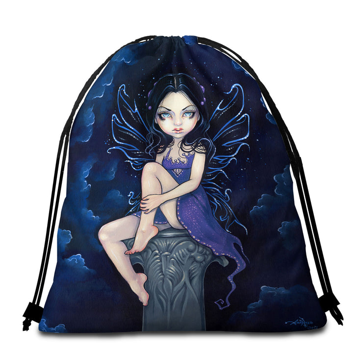 Cool Girls Beach Towel Heavenly Nightshade Gothic Dark Fairy