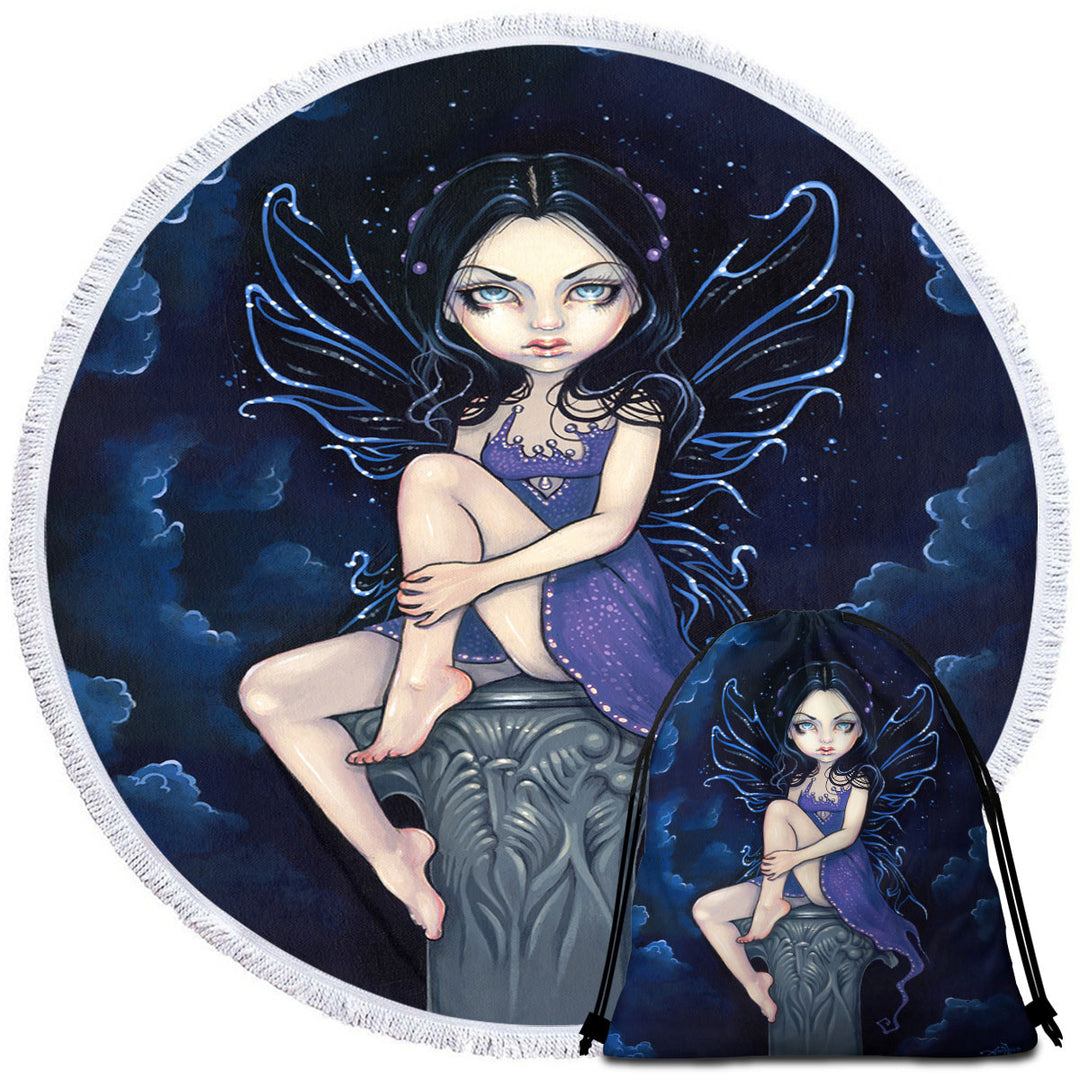 Cool Girls Beach Towels Heavenly Nightshade Gothic Dark Fairy