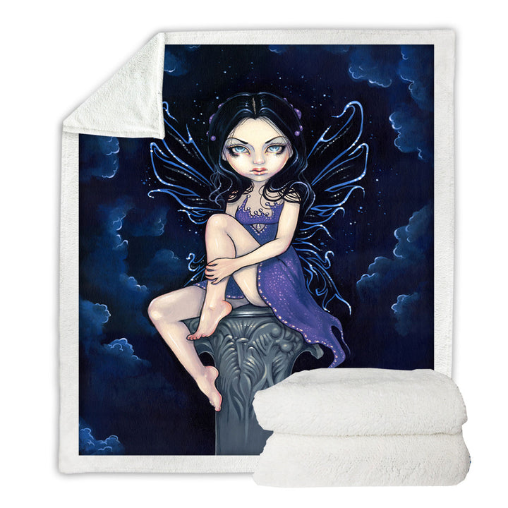 Cool Girls Fleece Blankets Heavenly Nightshade Gothic Dark Fairy