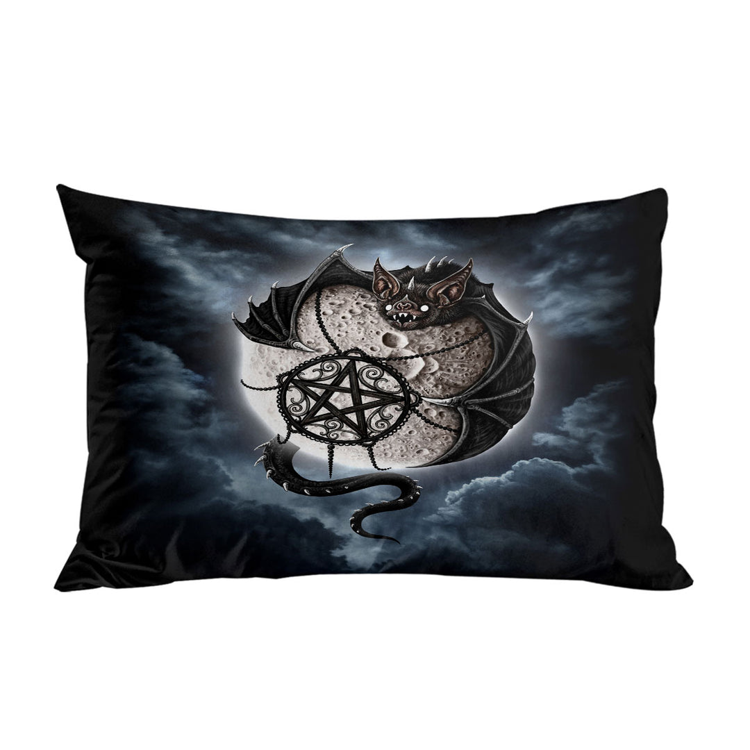 Cool Gothic Bat Art Full Moon Pillow Cases