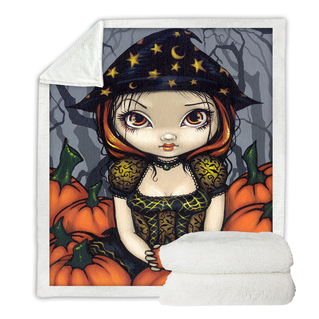 Cool Halloween Decorative Throws Witch a Pumpkin Gift