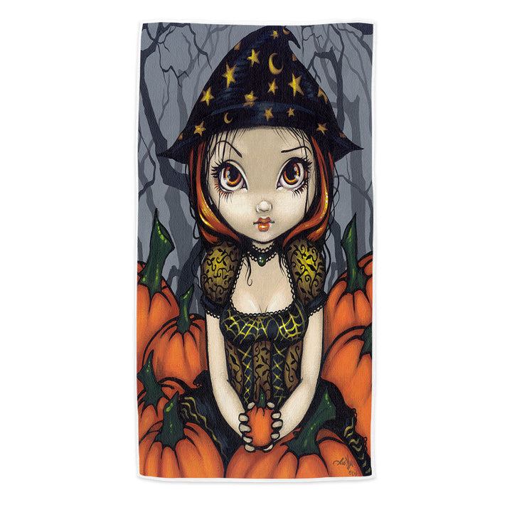 Cool Halloween Microfibre Beach Towels Witch a Pumpkin Gift