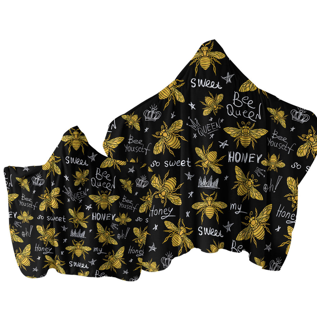 Cool Honey Bees Towel with Hood