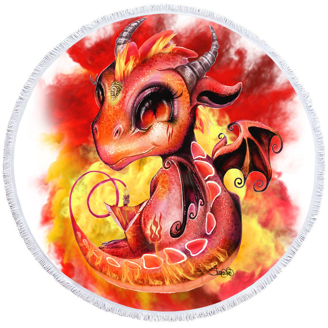 Cool Kids Beach Towel Fire Flames Lil Dragon