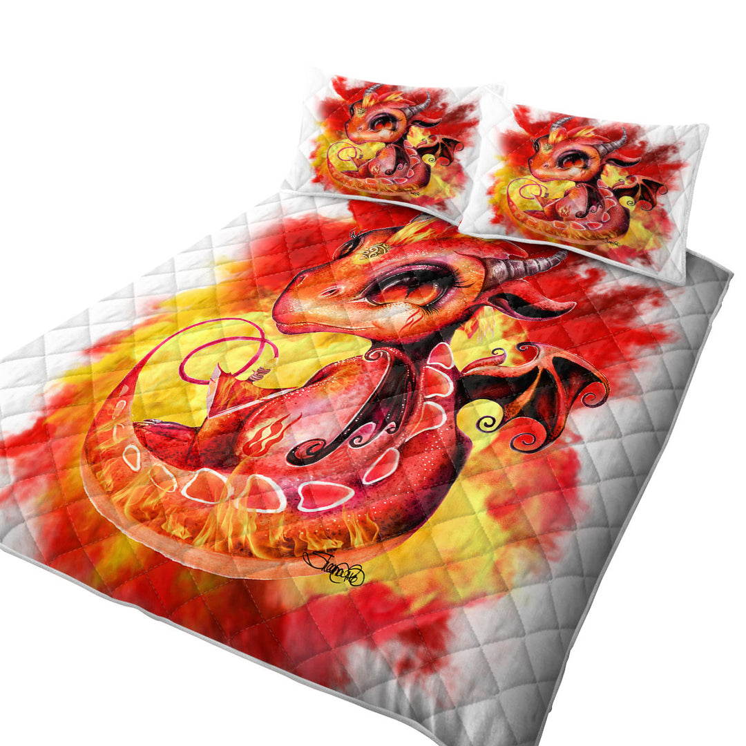 Cool Kids Fire Flames Lil Dragon Summer Quilt