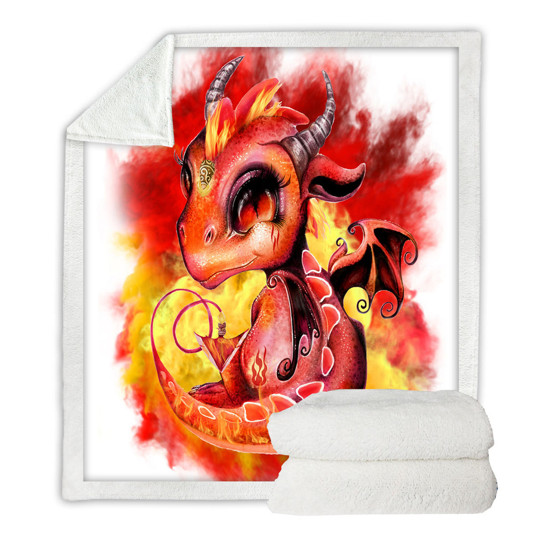 Cool Kids Sofa Blankets Fire Flames Lil Dragon