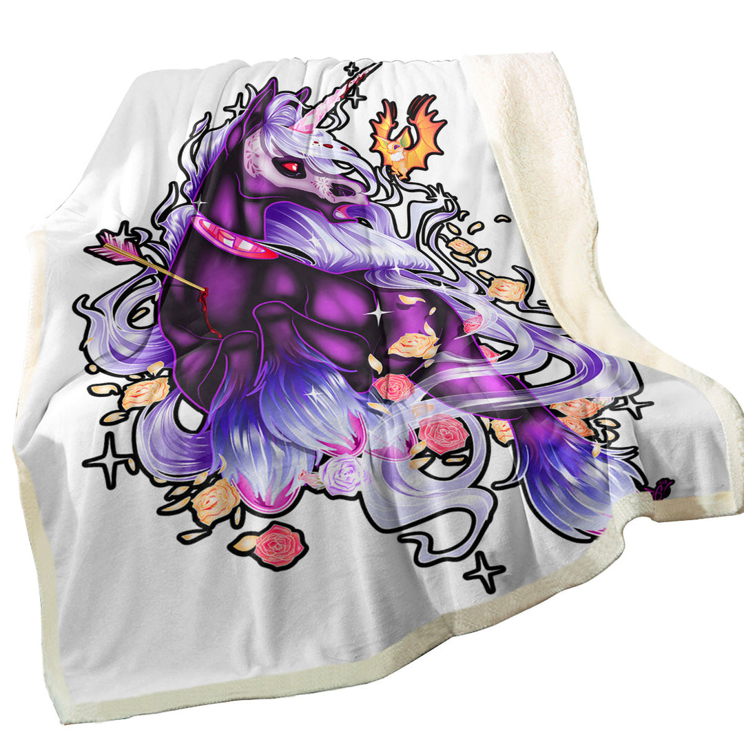 Cool Little Dragon and Purple Unicorn Blankets