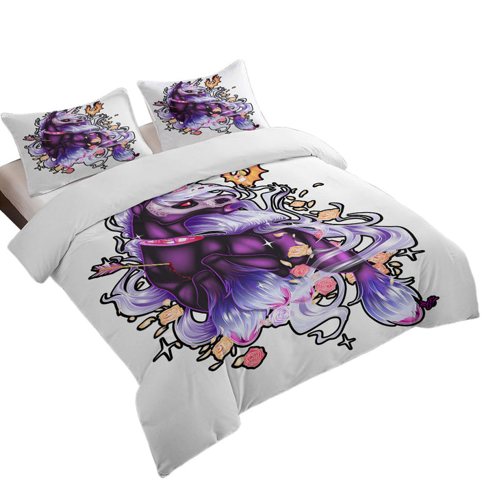 Cool Little Dragon and Purple Unicorn Comforter Cover