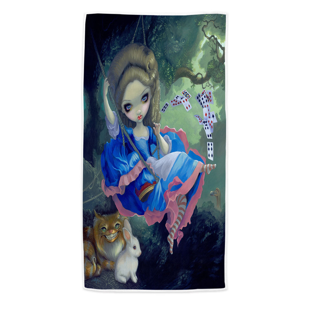 Cool Microfiber Beach Towel Fantasy Alice in Fragonard_s Swing