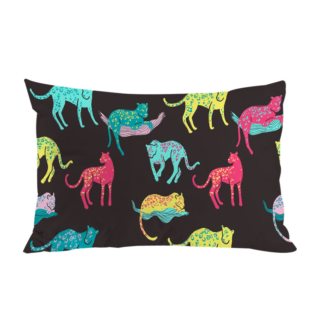 Cool Multi Colored Leopards King Pillow Cases