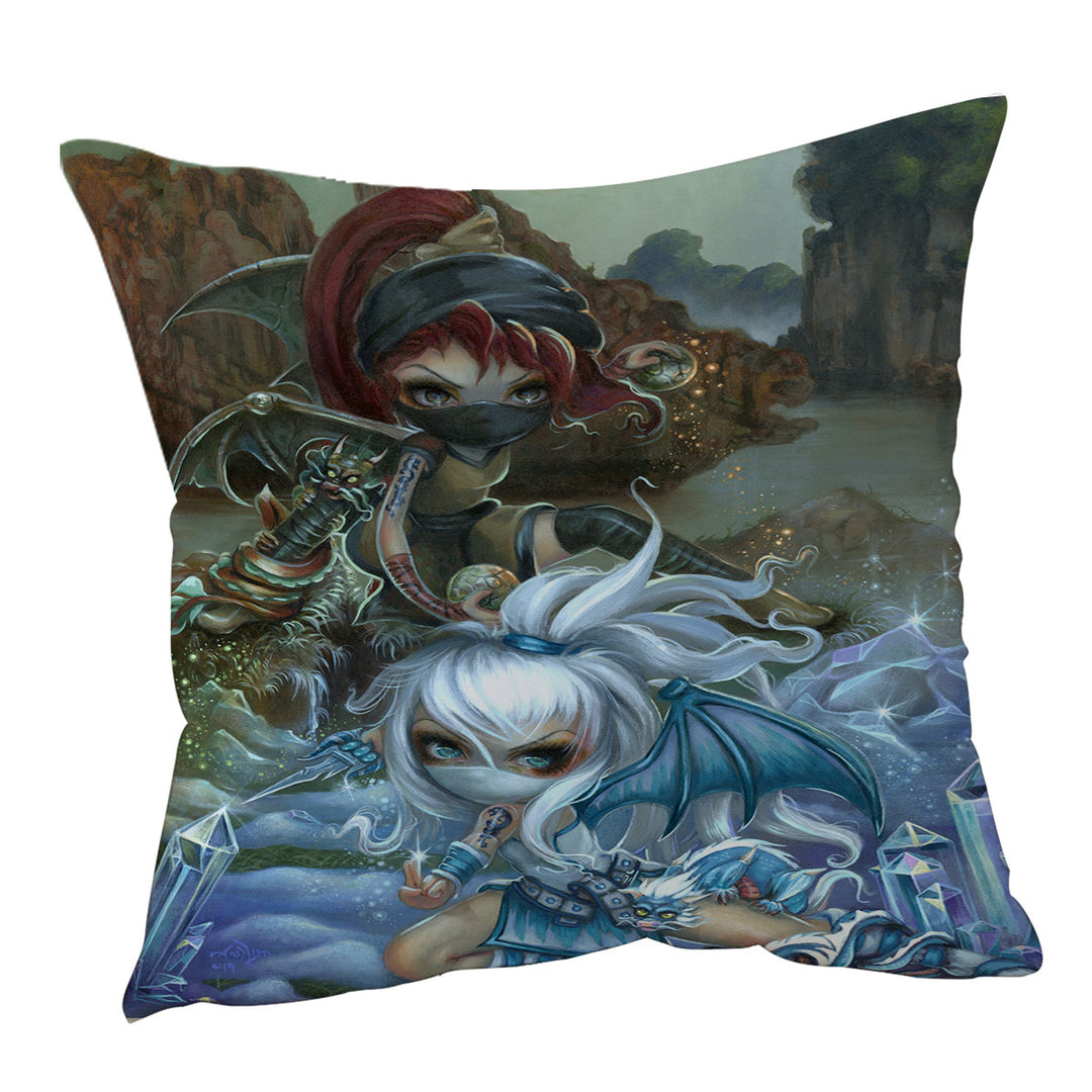 Cool Ninja Cushions Dragonlings Stone and Ice Ninjas