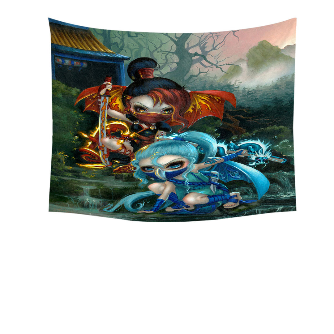 Cool Ninja Wall Decor Dragonlings Fire and Water Ninjas