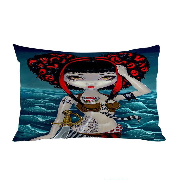 Cool Painting Pretty Pirate Polly Tough Girl Pillow Cases