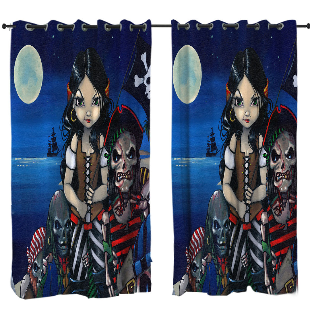 Cool Pirate Art Arrival of the Damned Drapes and Curtains