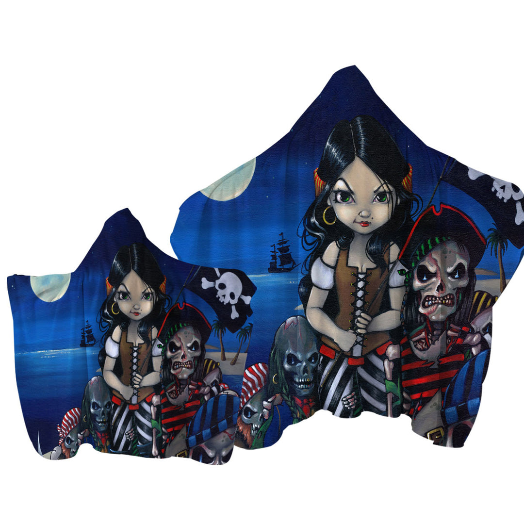 Cool Pirate Art Arrival of the Damned Towel Hoodie