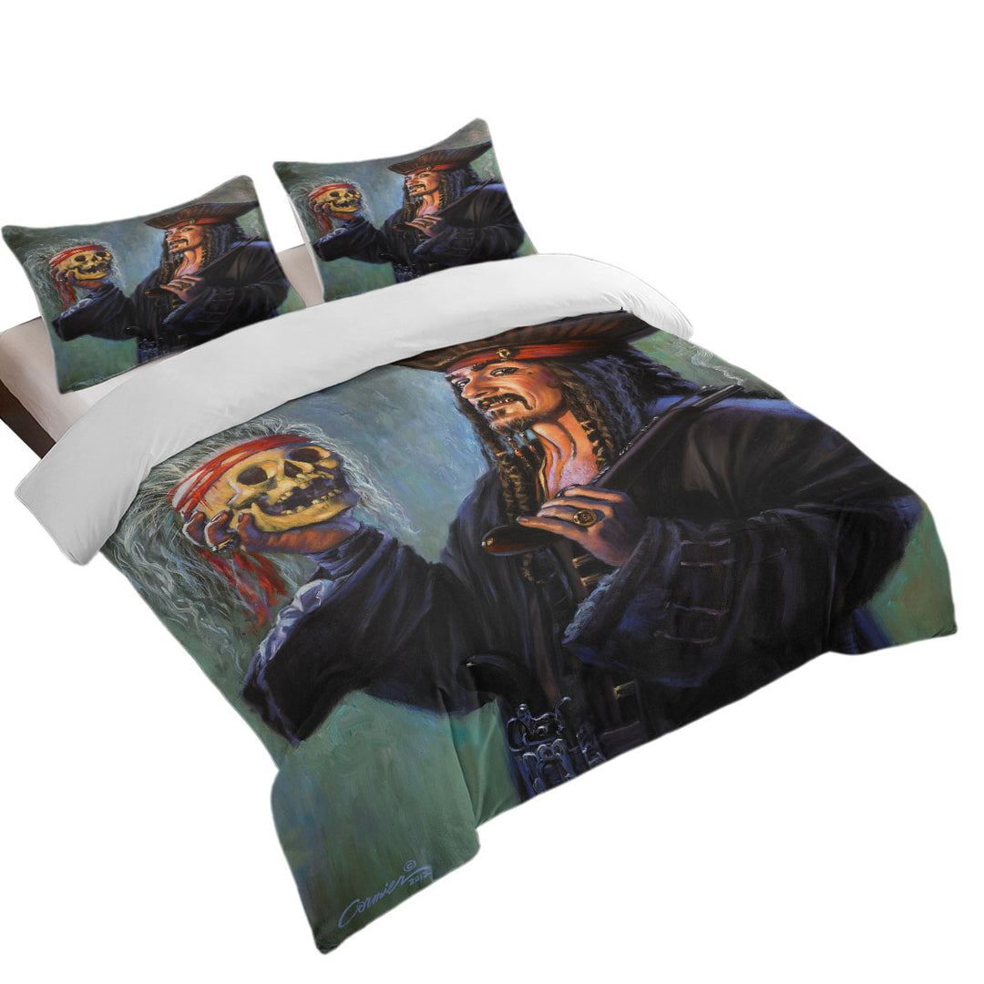 Cool Pirate Captain Painting Blackbeards Trophy Duvet Cover set