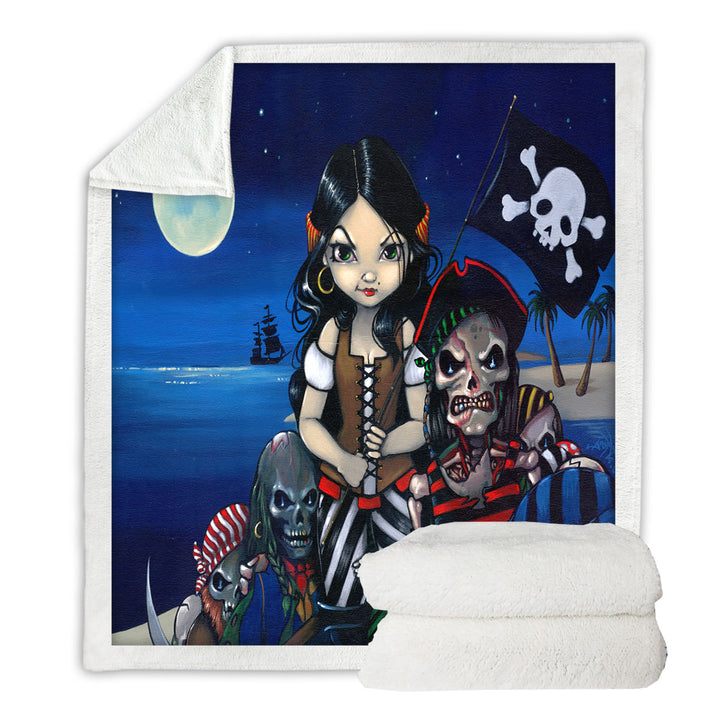 Cool Pirate Throw Blanket Art Arrival of the Damned