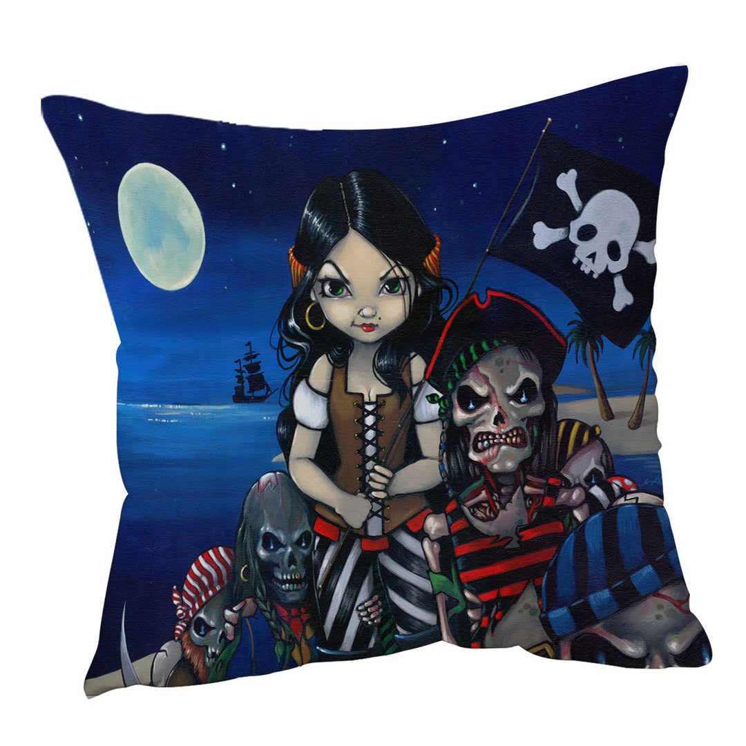 Cool Pirate Throw Pillows Art Arrival of the Damned