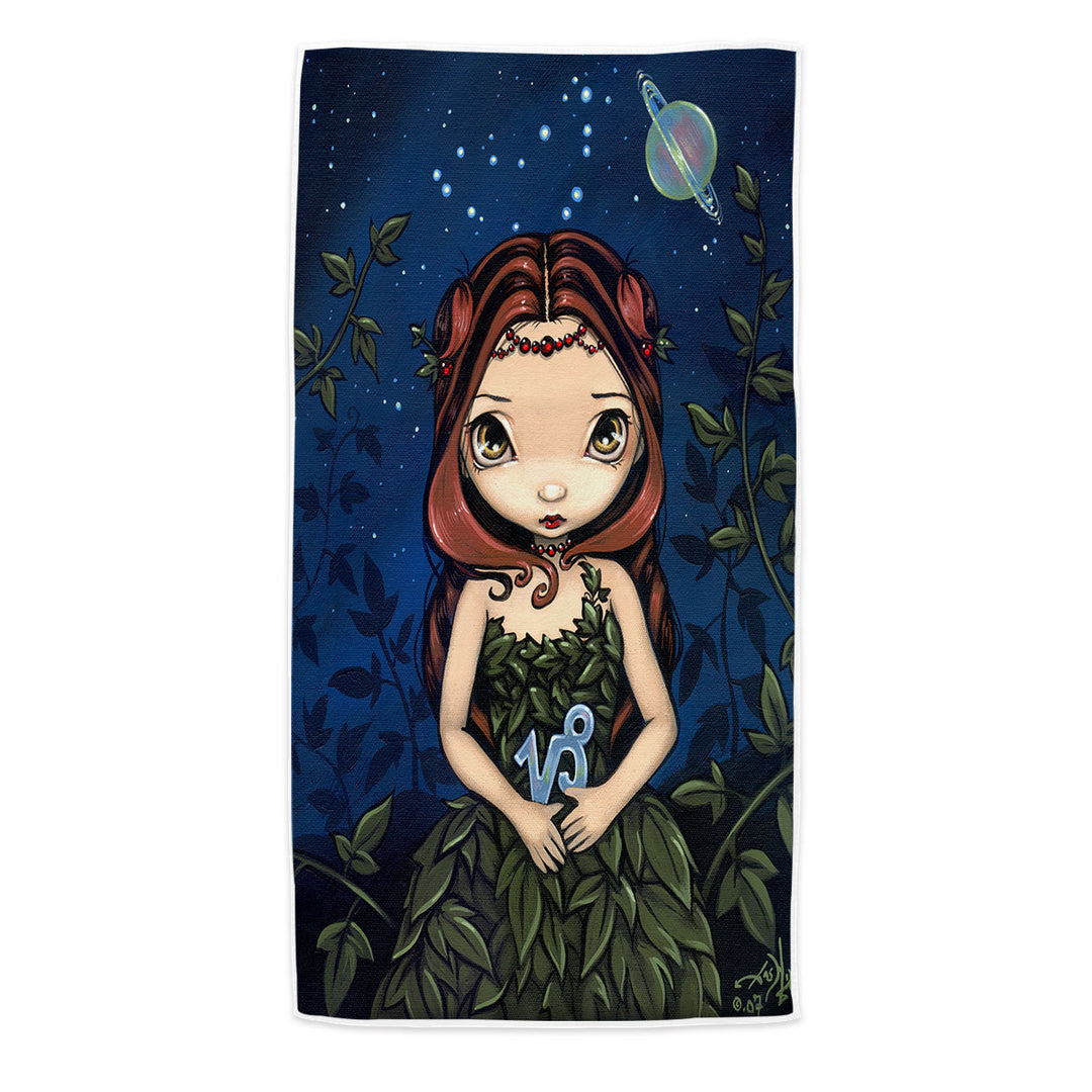 Cool Pool Towels Zodiac Art Capricorn Night Girl