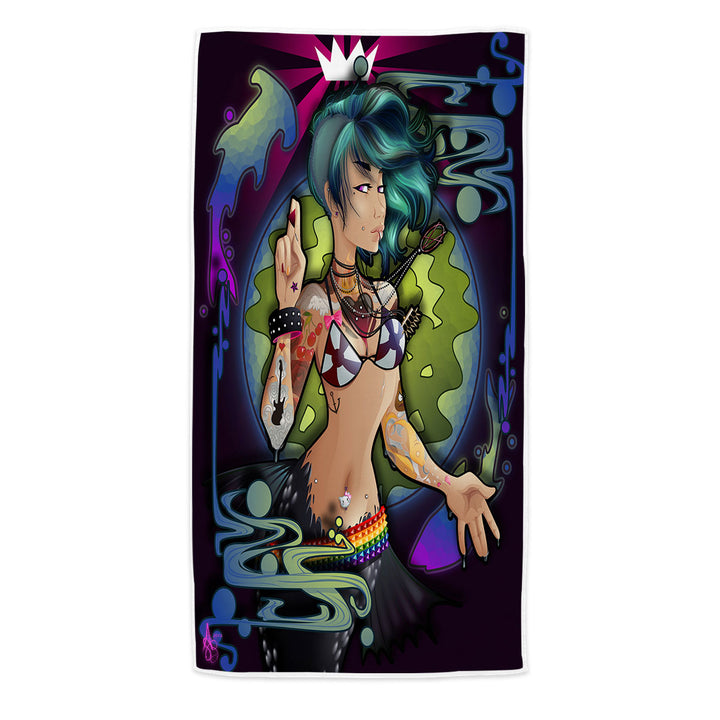 Cool Punk Beautiful Girl Beach Towles Microfiber