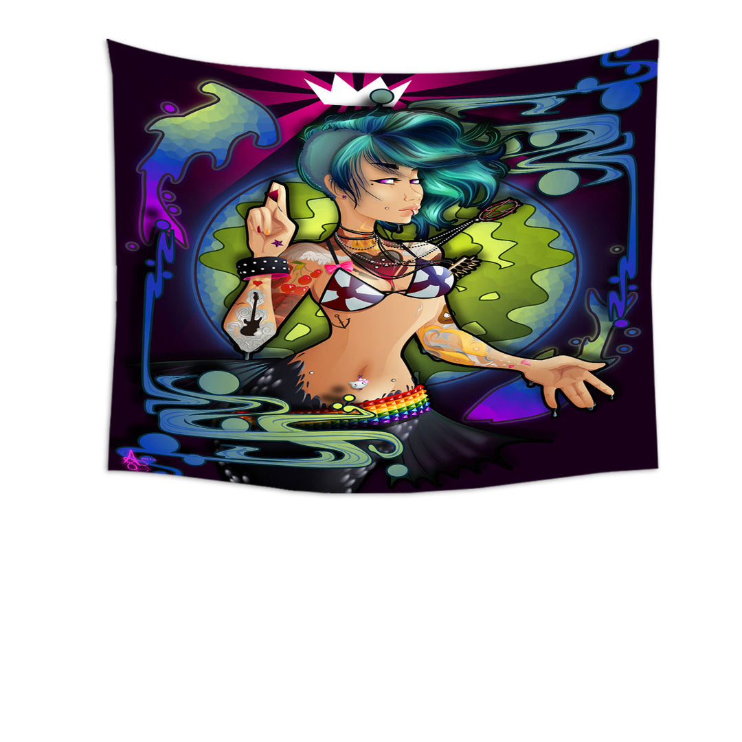 Cool Punk Beautiful Girl Tapestry for Decor
