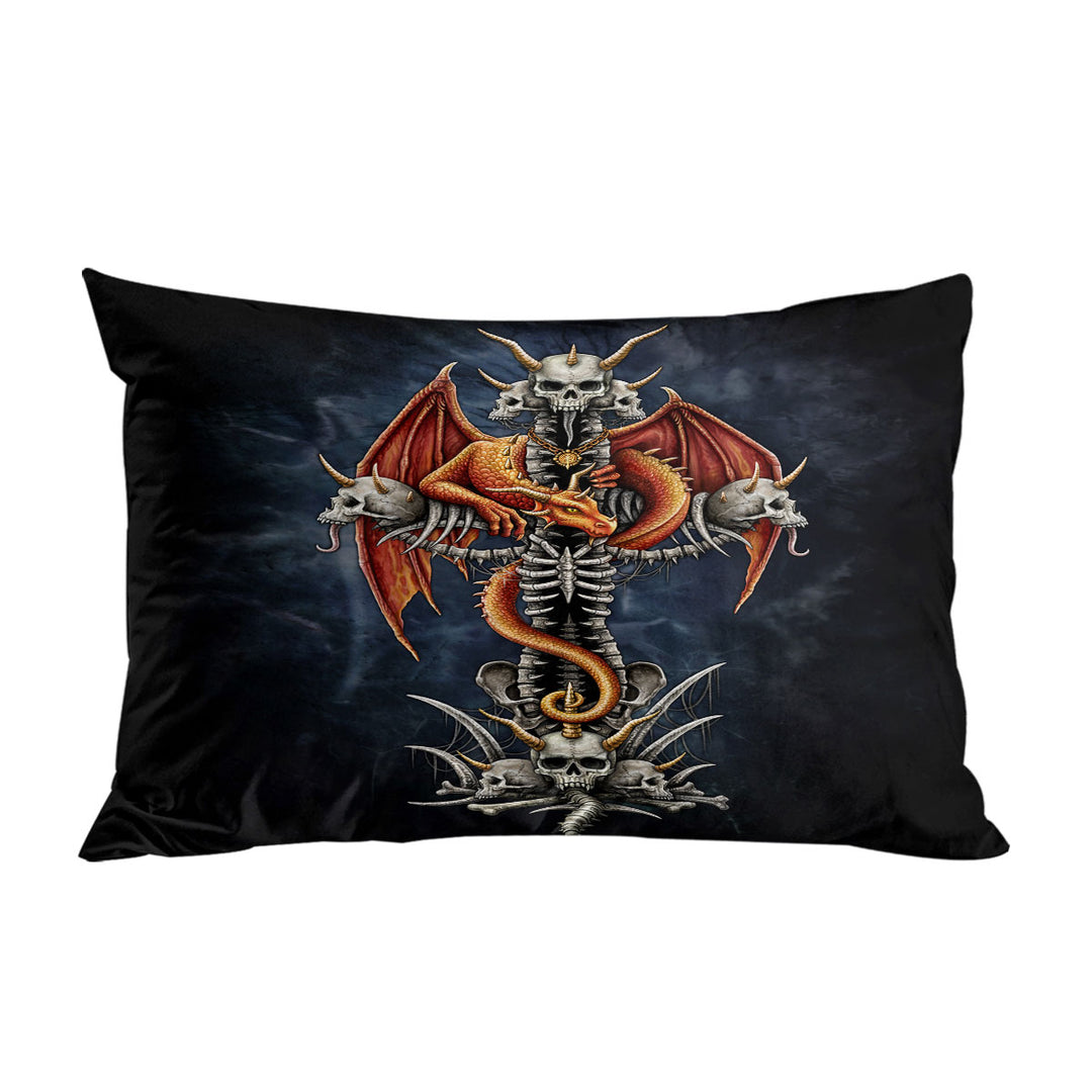 Cool Scary Fantasy Skulls Dragons Cross Bed Cover