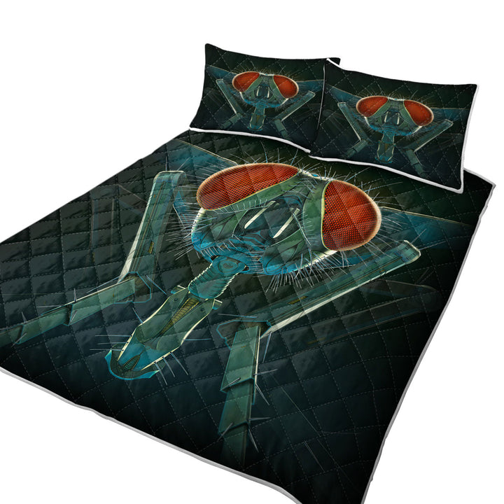 Cool Science Fiction Art Metal Fly California King Quilt Sets