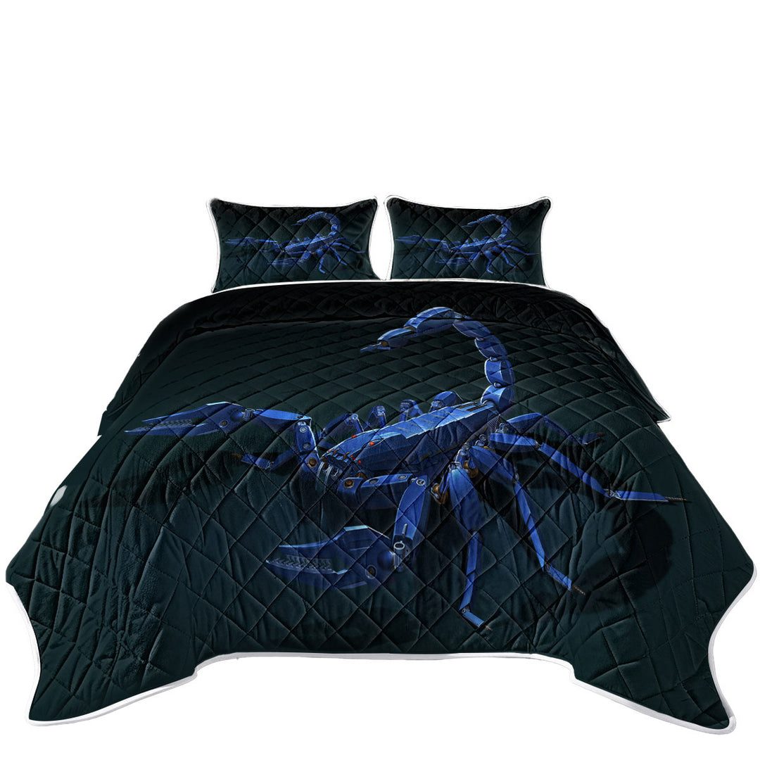 Cool Science Fiction Art Metal Scorpion California King Quilt Sets