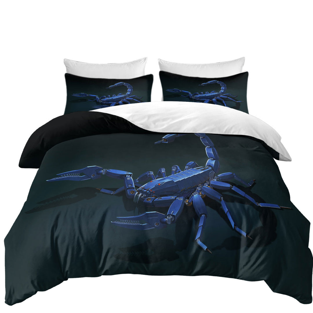 Cool Science Fiction Art Metal Scorpion Duvet Cover