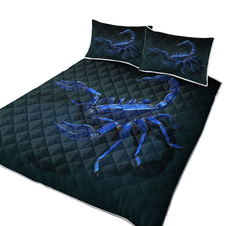 Cool Science Fiction Art Metal Scorpion King Size Quilt Sets